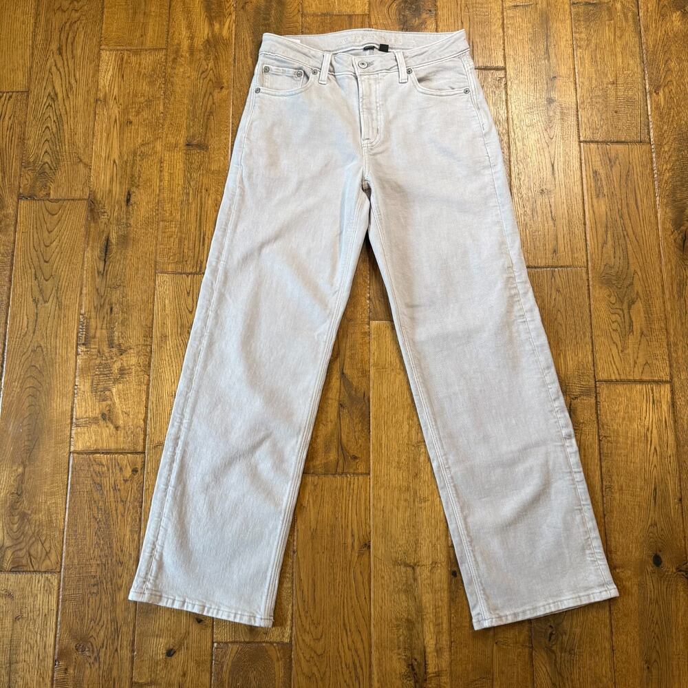 American Eagle Stovepipe Jeans Womens 0 Light Grey Stretch Straight Leg
